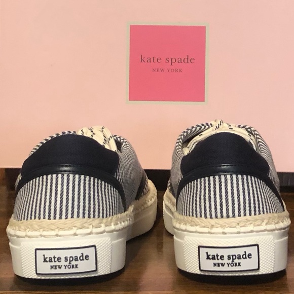 NIB-Kate Spade-Boat Party-Espadrille Sneakers-Canvas-Striped-Womens Size 9B-$118 - Picture 7 of 14